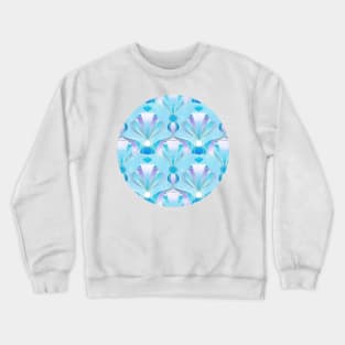 Blue, Purple & Silver Art Deco Pattern Crewneck Sweatshirt